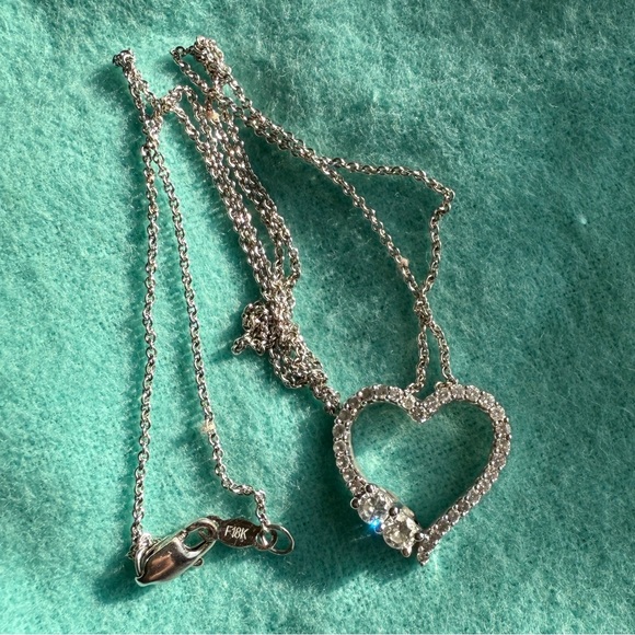 Ever Us Diamond Heart Pendant Necklace - 14KT & 18KT White Gold - Picture 6 of 8